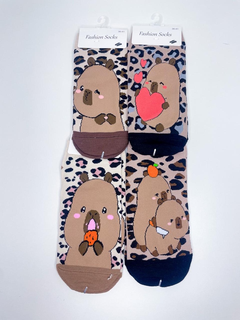 Medias soquetes capybara print