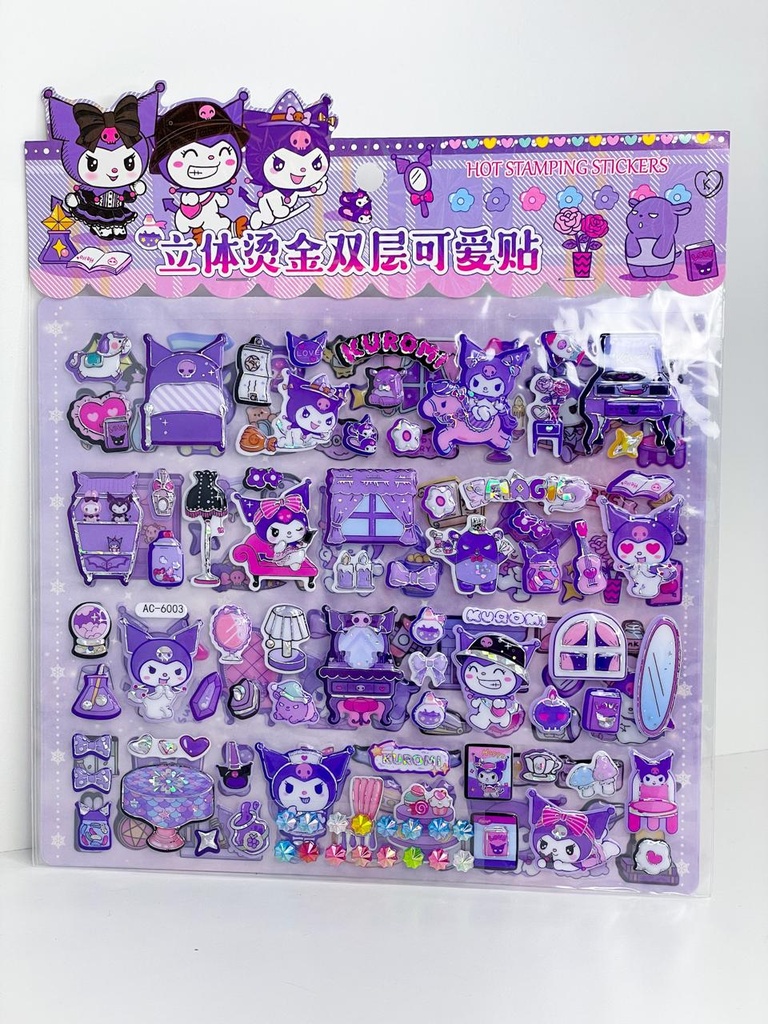 Stickers kuromi inflados x2