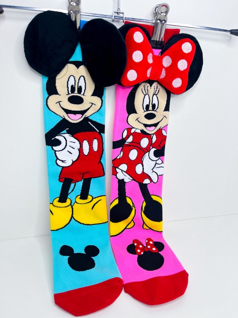 Medias minnie y mickey caña alta