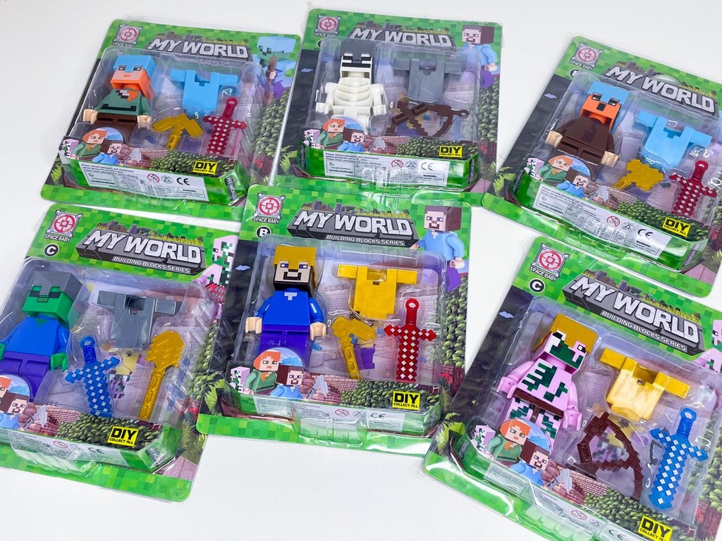 Muñeco minecraft c/ accesorios