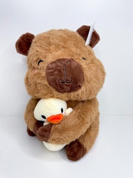 Peluche capybara con pato 27cm