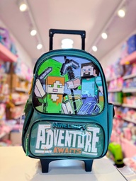 Mochila escolar carro minecraft adventure 16''